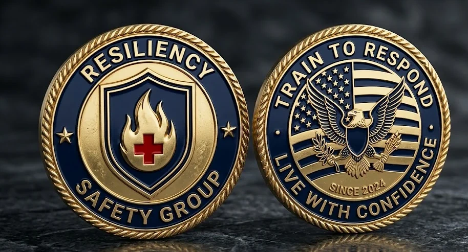 Resiliency Safety Group challenge coin graphics