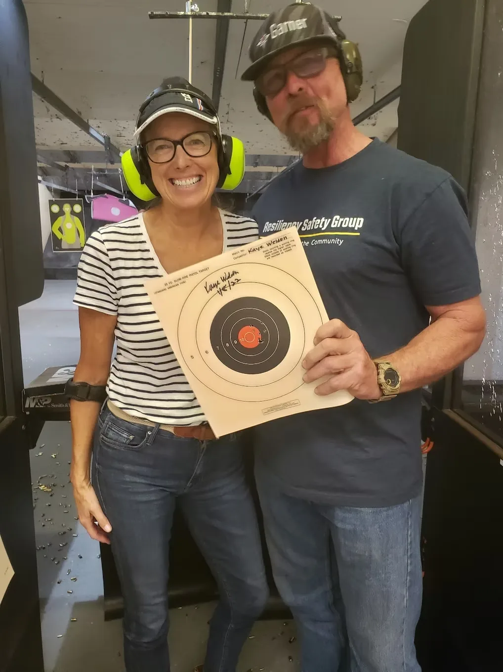 Student showing their target after RSG training