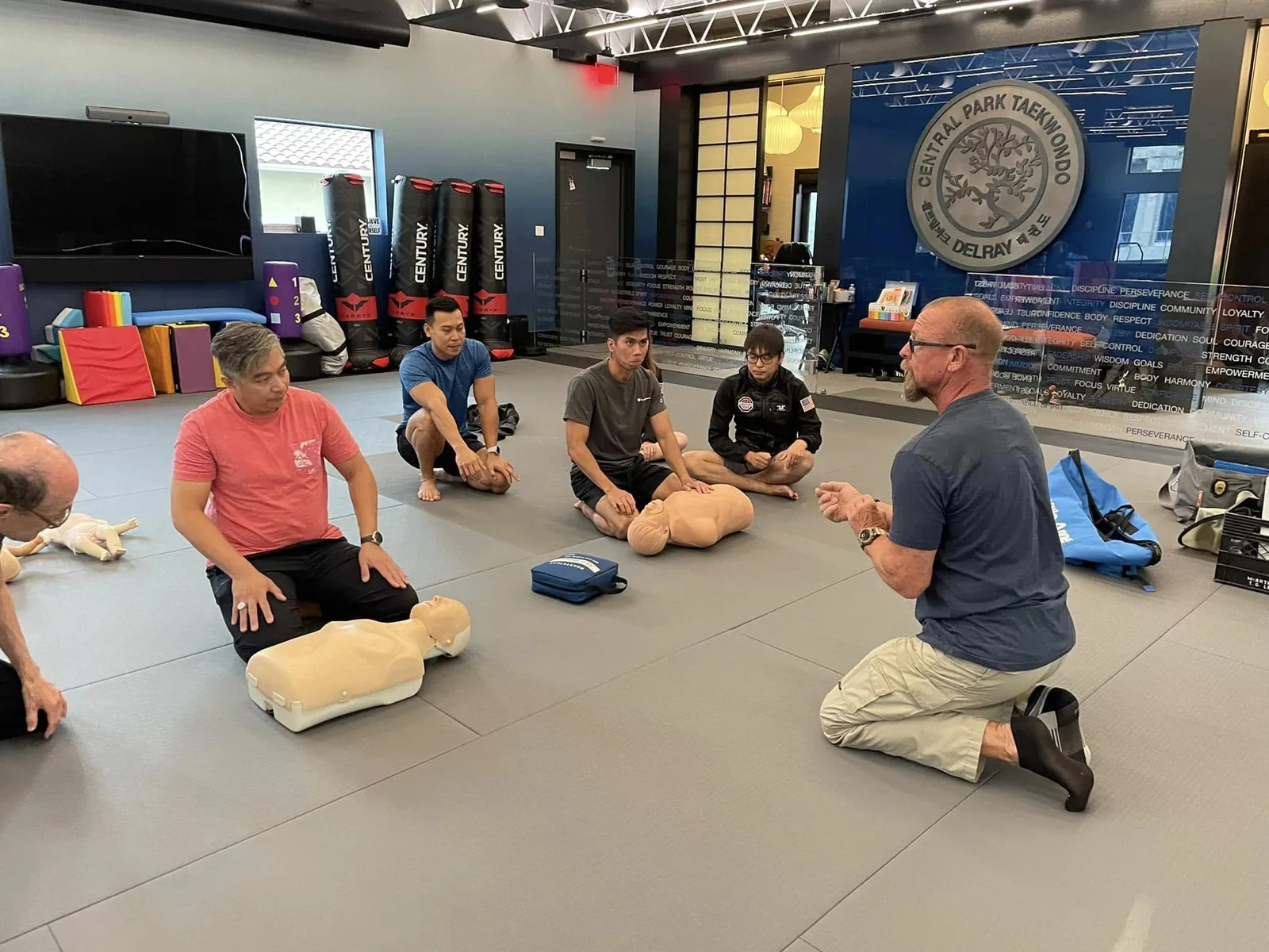 Andrew leading hands-on trauma response training